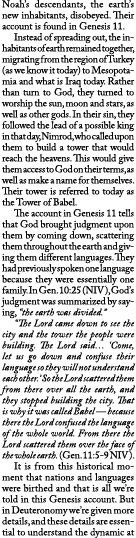 Noah’s descendants, the earth’s new inhabitants, disobeyed. Their account is found in Genesis 11. Instead of spreadin...