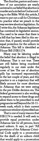  The churches, pastors and members of our association are nearly universal in our belief that abortion is murder and ...