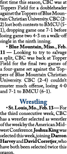 first time this season, CBC was at Toppers Field for a doubleheader against the Toppers of Blue Mountain Christian Un...