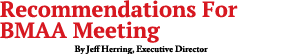 Recommendations For BMAA Meeting By Jeff Herring, Executive Director