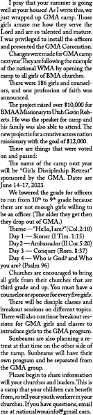  I pray that your summer is going well at your houses! As I write this, we just wrapped up GMA camp. Those girls amaz...