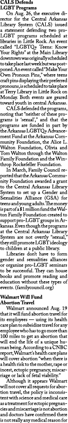 CALS Defends LGBT Programs On Aug. 26, the executive director for the Central Arkansas Library System (CALS) issued a...